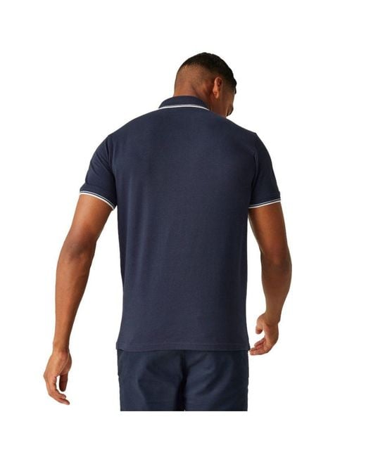 Regatta Blue Coolweave Cotton Ribbed Polo Shirt for men