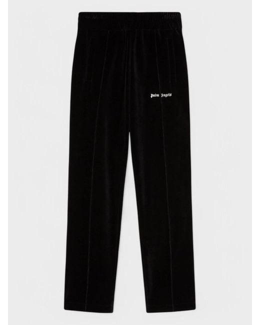 Palm Angels Velvet Track Pants in Black for Men Lyst UK