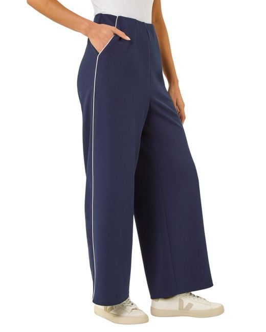 Roman Blue Petite Side Seam Stretch Trouser