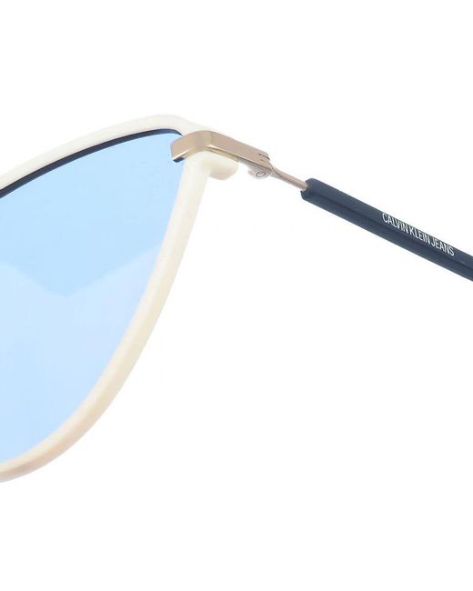 Calvin Klein Blue Womenss Cat-Eye Shaped Acetate Sunglasses Ckj19702S
