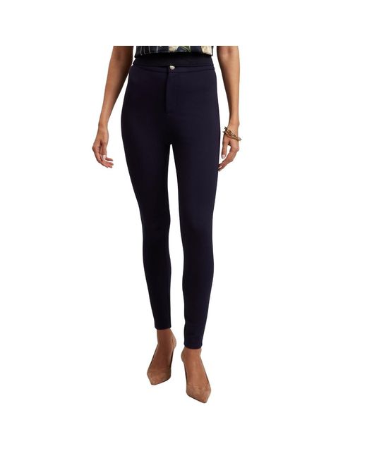 Ted Baker Blue Felinda Fly Front Stretch Leggings Viscose