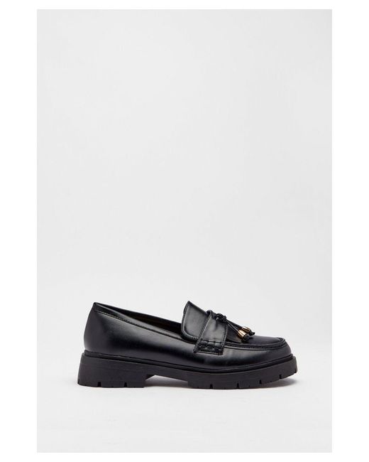 Warehouse White Loafer With Tassle And Trim
