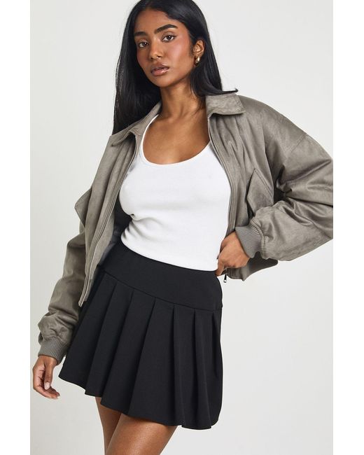 Boohoo Gray Micro Mini Pleated Tennis Skirt