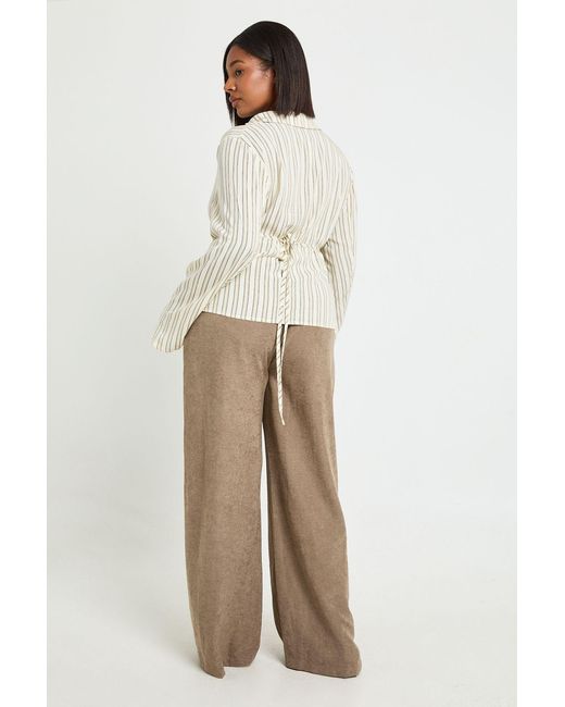 Boohoo Natural Plus Wide Leg Trouser