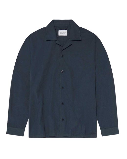 Albam Blue Revere Collar Long-Sleeved Shirt (Kelp) for men