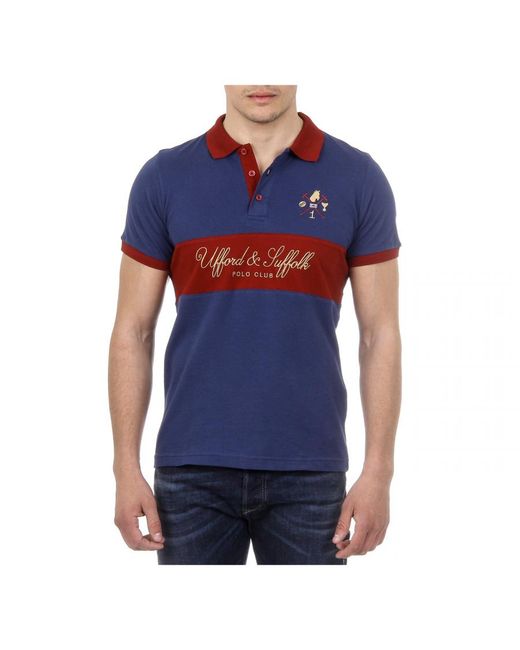 Ufford & Suffolk Polo Club Blue Short Sleeves Us002 Cotton for men
