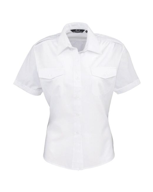 PREMIER White Ladies Short-Sleeved Pilot Shirt ()