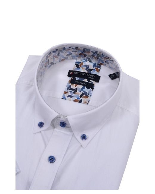 Giordano Blue Regular Short Sleeve Shirt for men