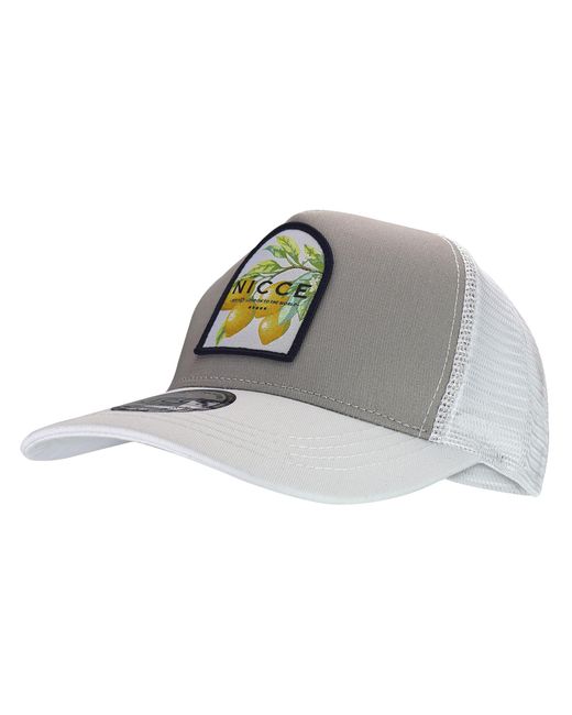 Nicce London Gray Embroidered Santorini Trucker Cap for men