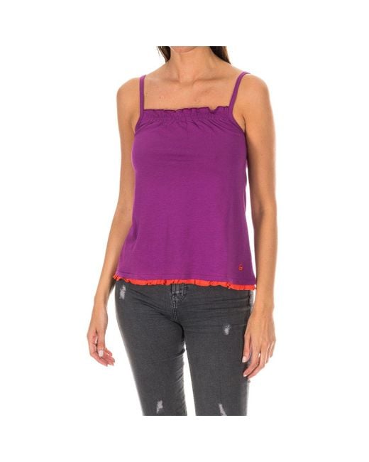 Armand Basi Purple Ruffled Tank Top Adm0097