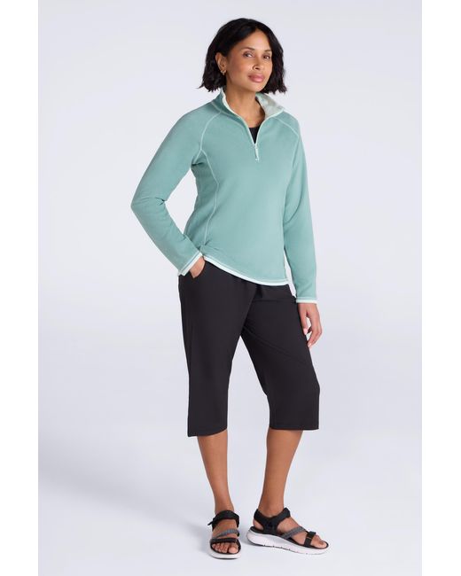 Mountain Warehouse Green 'Montana' Microfleece Jacket Half Zip Breathable Quick Dry Sweater