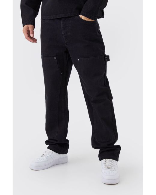 BoohooMAN Blue Straight Leg Carpenter Denim Jeans for men
