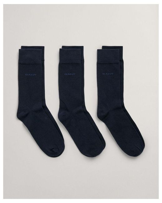 Gant Blue Soft Cotton Socks 3-Pack for men