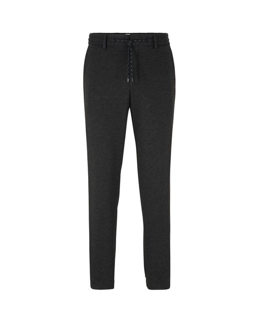 Boss Black Genius Solid Patterned Straight Joggers for men