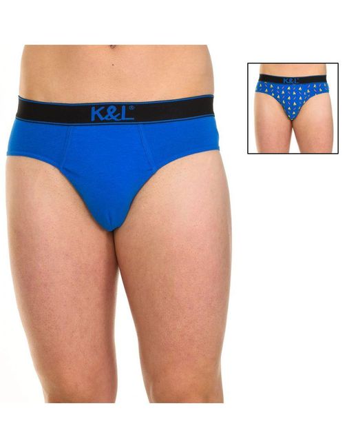 Kisses&Love Blue Pack-2 Slips Funny Breathable Fabric Kl2006 for men