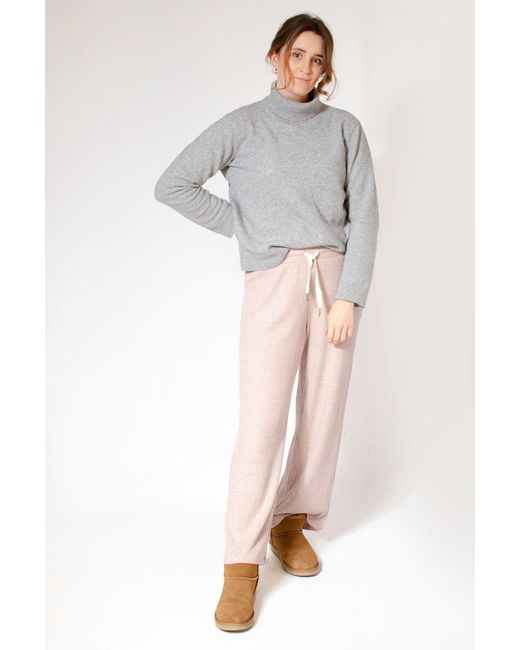 Secret Label Pink Ribbed Knit Lounge Pants