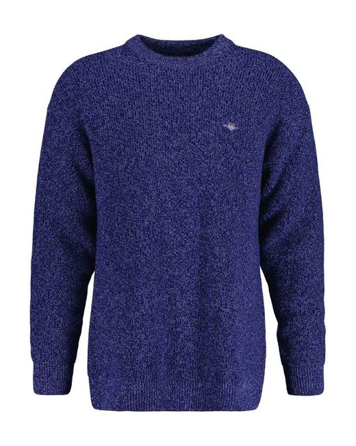 Gant Twisted Yarn Crewneck Sweatshirt In Blauw in het Blue voor heren
