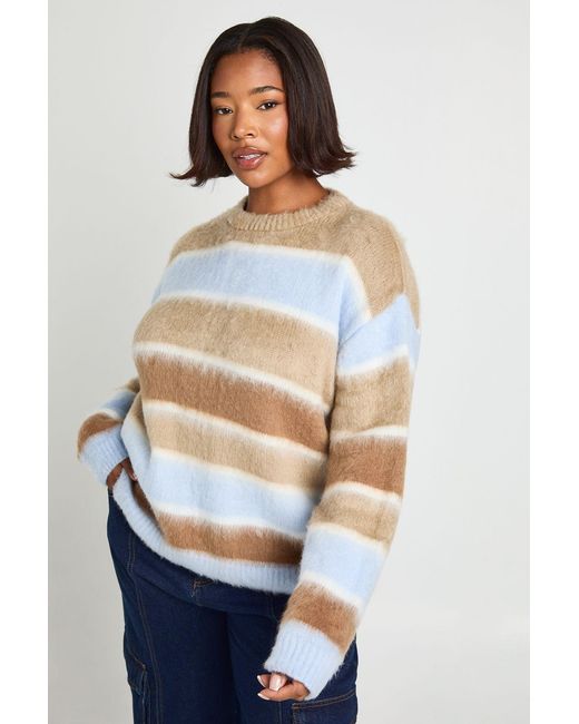 Boohoo Blue Plus Fluffy Oversized Jumper