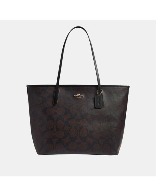 COACH Black Large City Tote