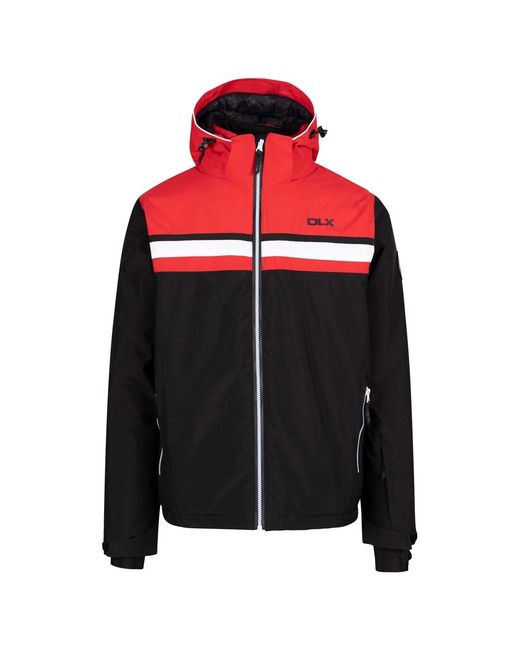 DLX Black Vaughn Hooded Ski Jacket With Ribbed Cuff for men