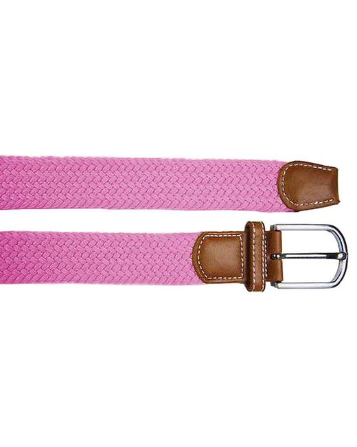 Asquith & Fox Pink Woven Braid Stretch Belt Carnation) for men
