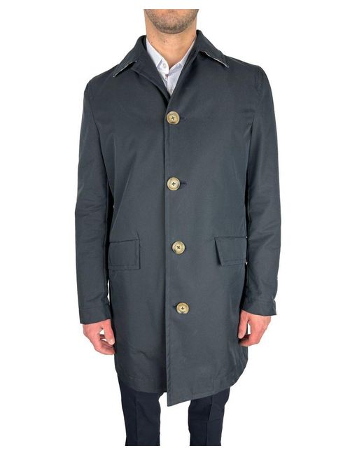 Aquascutum Gray Classic Navy Cotton Jacket for men