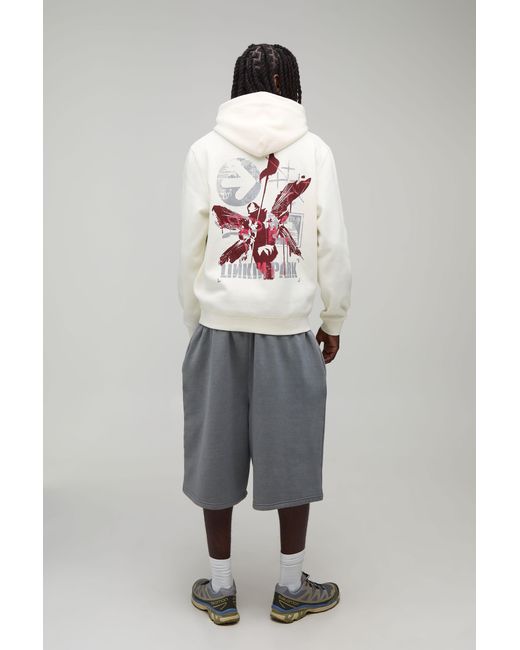 BoohooMAN Gray Regular Linkin Park License Print Hoodie for men