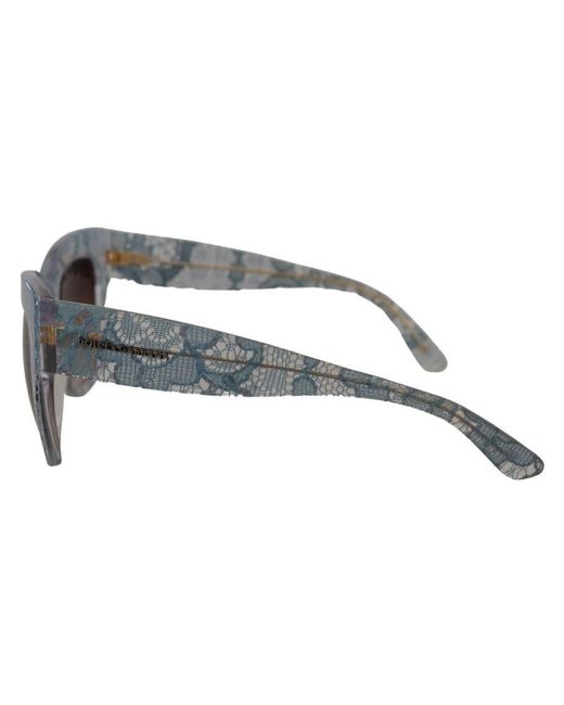 Dolce & Gabbana Brown Gorgeous Lace Rectangle Sunglasses