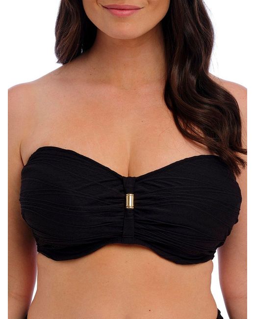 Fantasie Black Beach Waves Bandeau Bikini Top