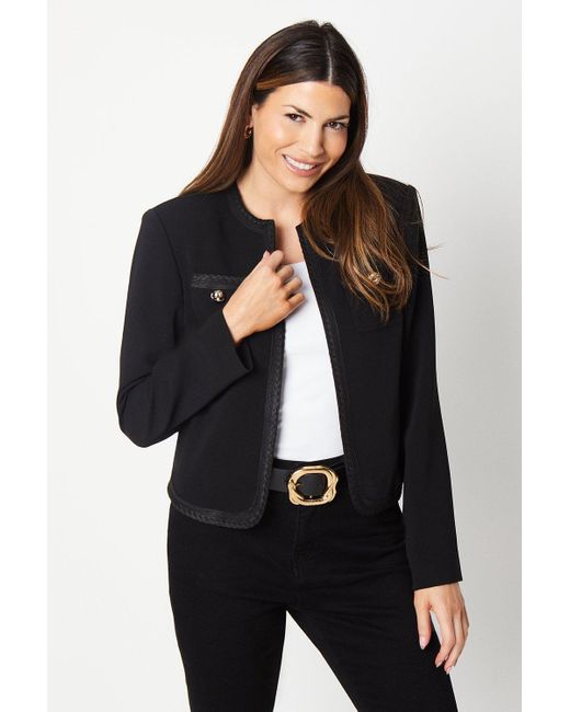 Wallis Black Trim Detail Jacket