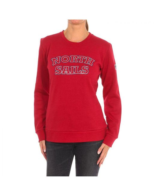 North Sails Red Womenss Long-Sleeved Crew-Neck Sweatshirt 9024210