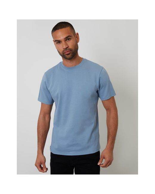 Threadbare Blue Regular Fit Crew Neck Short Sleeve T-Shirt for men