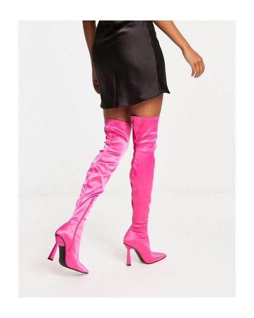 ASOS Pink Krista Heeled Sock Boots