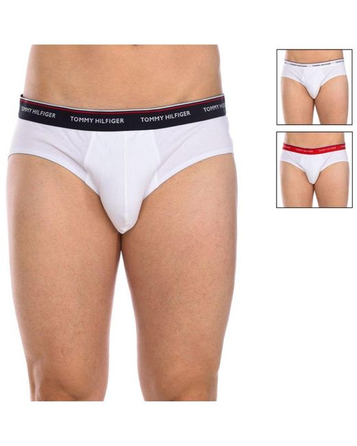 Tommy Hilfiger White Pack-3 Slips Breathable Fabric And Anatomical Front Um0Um01655 for men