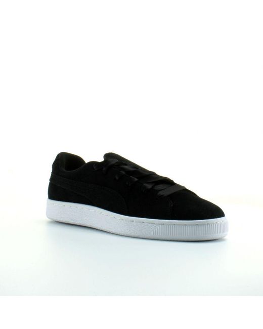 PUMA Black Suede Crush Leather Lace Up Trainers 369251 03