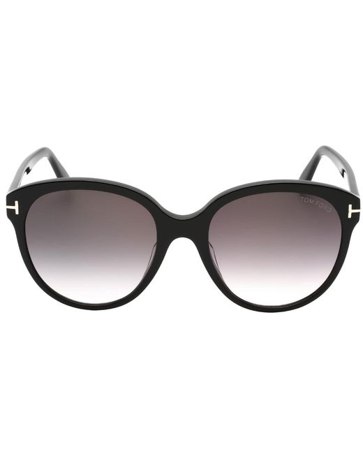 Tom Ford Brown Gradient Smoke Lensed Shiny Plastic Sunglasses