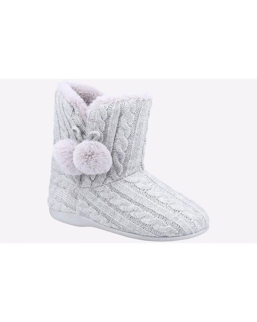 Fleet   Foster White Apple Knitted Bootie Slipper