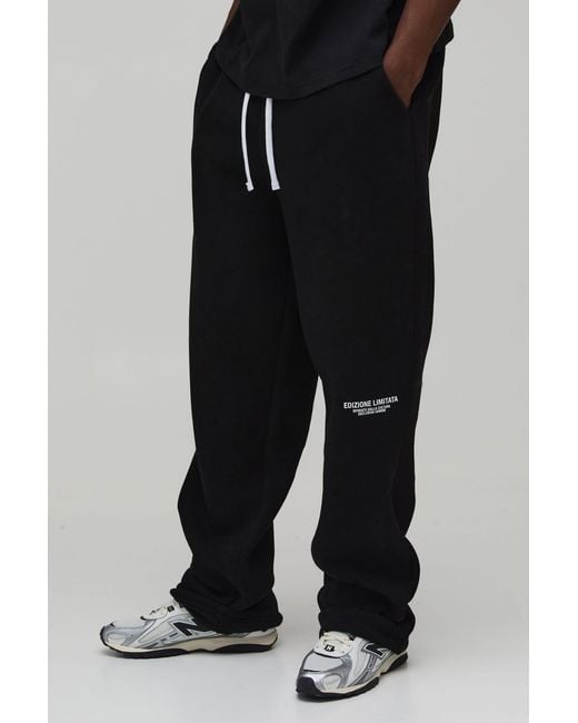 BoohooMAN Black Tall Baggy Fit Printed Jogger for men