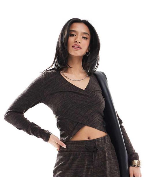 Vero Moda Black Cross Front Jersey Top Co-Ord