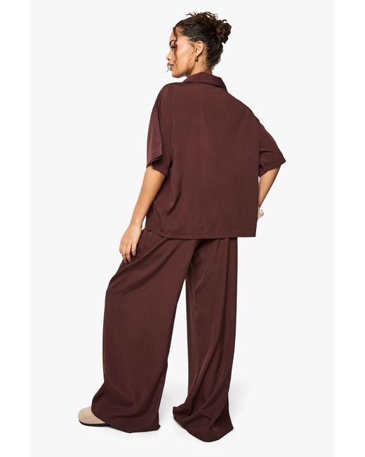 Boohoo Red Oversized Shirt Co-Ord