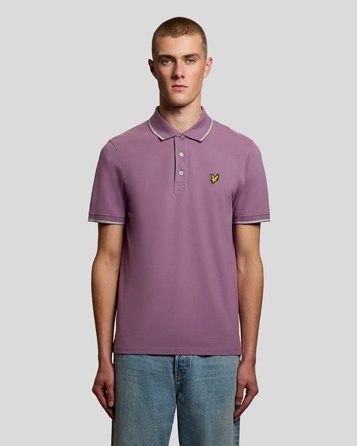 Lyle & Scott Purple Tipped Polo Shirt for men