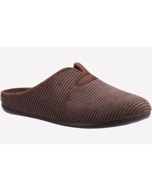 Cotswold Brown Blackbird Mule Slippers for men