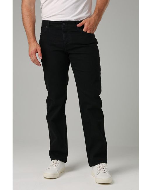 French Connection Black Cotton Straight Leg Stretch Denim Jeans for men
