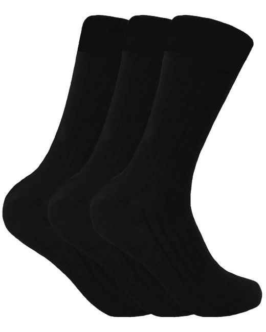 Sock Snob Black 3 Pairs Cushioned Sole Wool Blend Walking Hiking Socks For Boots for men