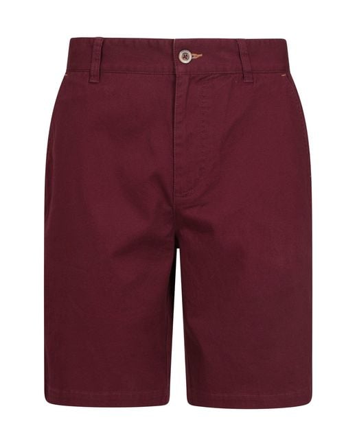 Mountain Warehouse Red 'Woods' Chino Shorts Breathable Comfortable Regular Fit Cotton for men