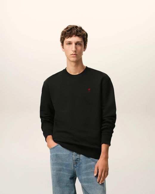 AMI Black Paris Sweatshirt Cotton for men