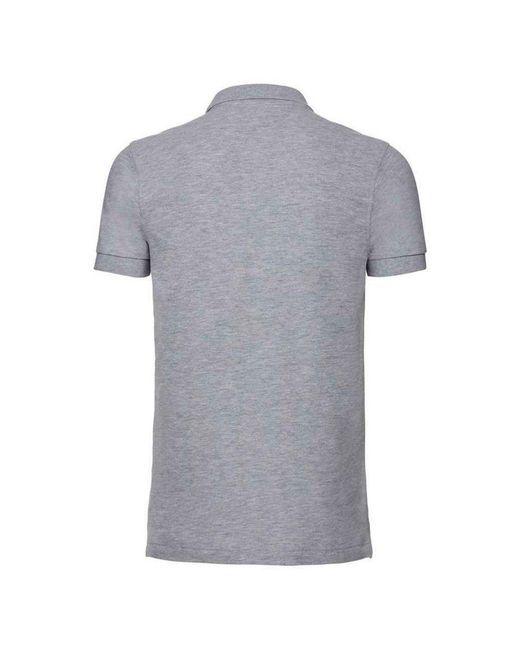 Russell Gray Pique Stretch Polo Shirt (Light Oxford) for men