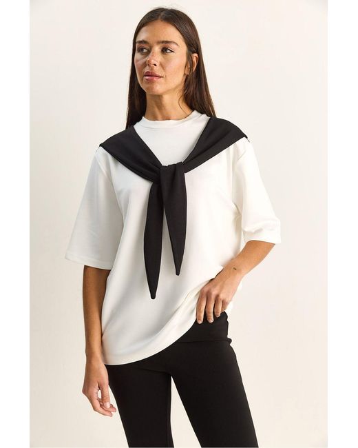 Bianco Lucci Natural Elastane T-Shirt
