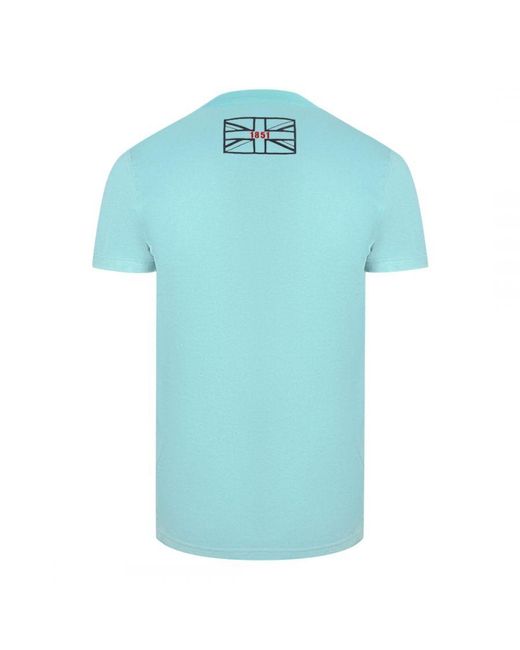 Aquascutum Blue Script Logo T-Shirt for men