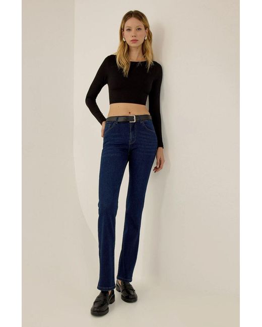 Hiccup Blue High Waist Slim Fit Jeans